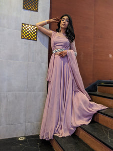 Lilac Lehenga Set with Belt