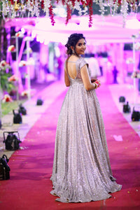 Shiwangi Vijaywargiya in Silver Sequin Gown