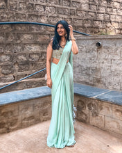 Load image into Gallery viewer, Esha Rao in Honey Dew Concept Saree Set