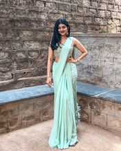 Load image into Gallery viewer, Esha Rao in Honey Dew Concept Saree Set