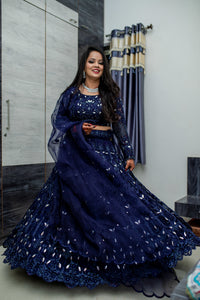 Shivani Solanki in Sapphire Blue Lehenga Set