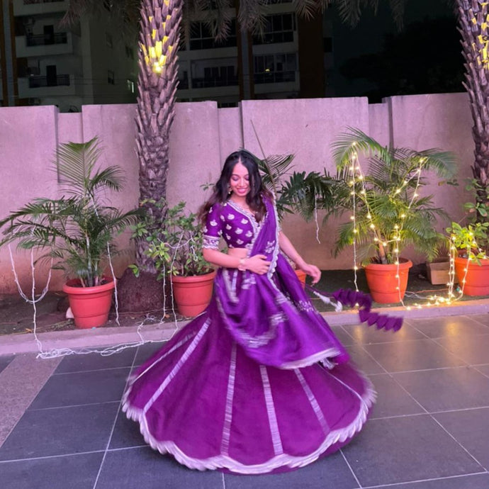 Pooja Jain in Eggplant Lehenga Set