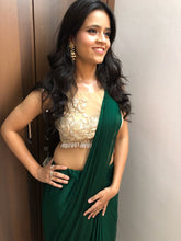 Load image into Gallery viewer, Vaibhavi Shastri in Emerald Saree Set