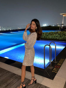 Bhavana Taparia in Bling Wrap Dress