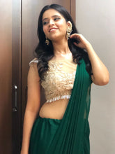 Load image into Gallery viewer, Vaibhavi Shastri in Emerald Saree Set